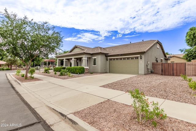 view of front of home with a garage