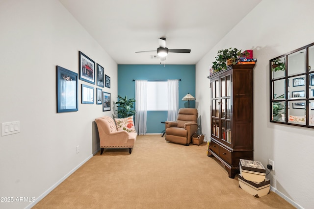 3022 E Santa Fe Ln, Gilbert, AZ 85297 - sitting room featuring carpet flooring and ceiling fan