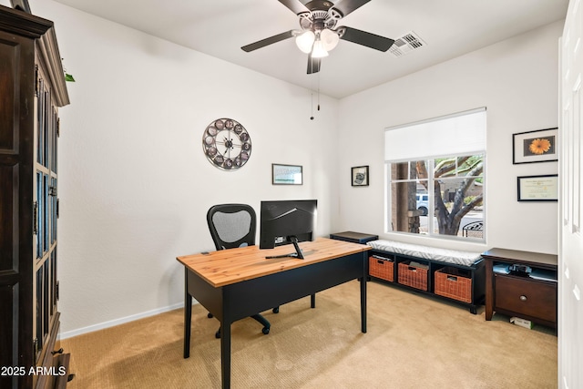 3022 E Santa Fe Ln, Gilbert, AZ 85297 - home office with light colored carpet and ceiling fan