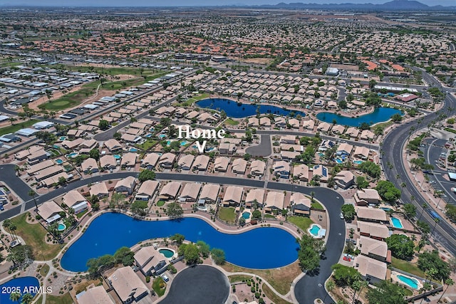 1741 S Clearview Ave Unit 13, Mesa, AZ 85209 - aerial view of property's location with nearby suburban area and a water and mountain view