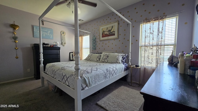 10036 W Chipman Rd, Tolleson, AZ 85353 - bedroom with wallpapered walls and a ceiling fan