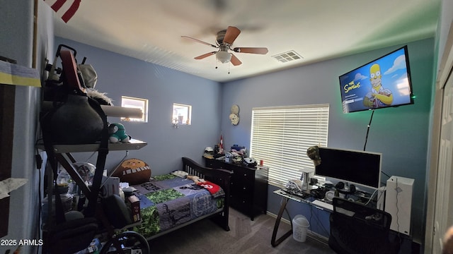 10036 W Chipman Rd, Tolleson, AZ 85353 - bedroom with carpet floors, an office area, and ceiling fan