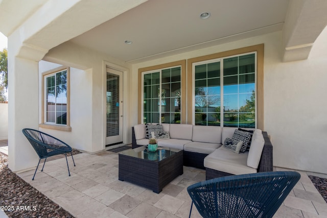 view of patio / terrace featuring an outdoor hangout area