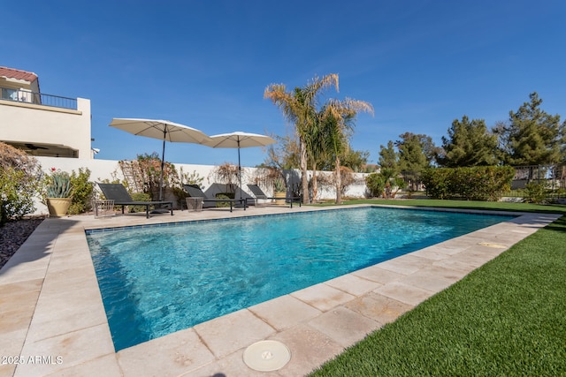 view of pool featuring a patio area