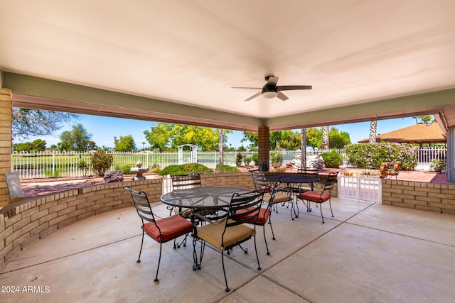 view of patio / terrace with ceiling fan