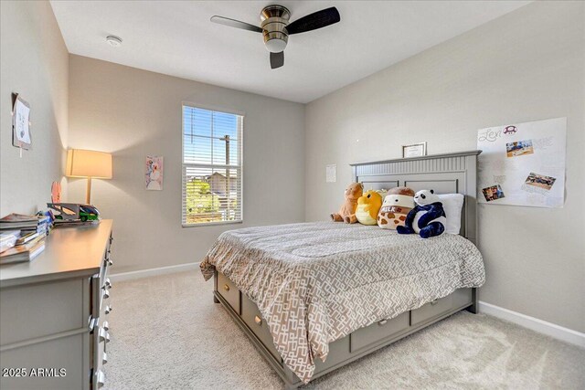 6503 E Bluefield Ave, Phoenix, AZ 85054 - bedroom with light colored carpet, baseboards, a ceiling fan, and an office area