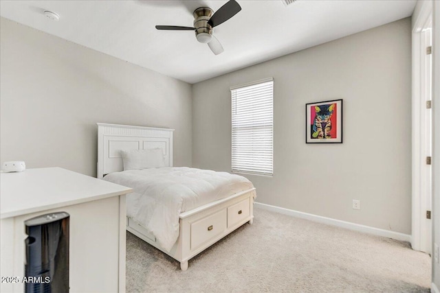 6503 E Bluefield Ave, Phoenix, AZ 85054 - bedroom featuring baseboards, light colored carpet, and a ceiling fan