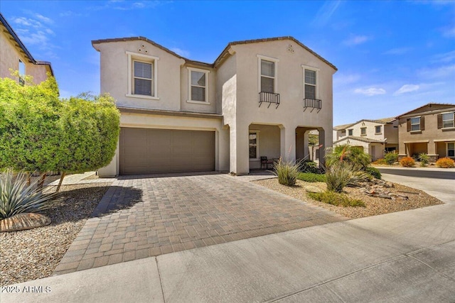 6503 E Bluefield Ave, Phoenix, AZ 85054 - mediterranean / spanish house with a garage, driveway, and stucco siding