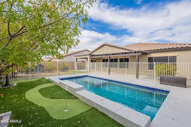 view of pool with a patio area