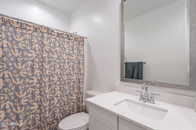 bathroom with toilet and vanity