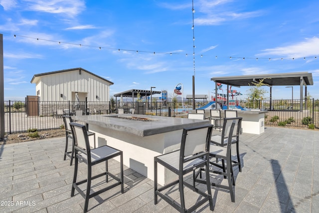view of patio with fence