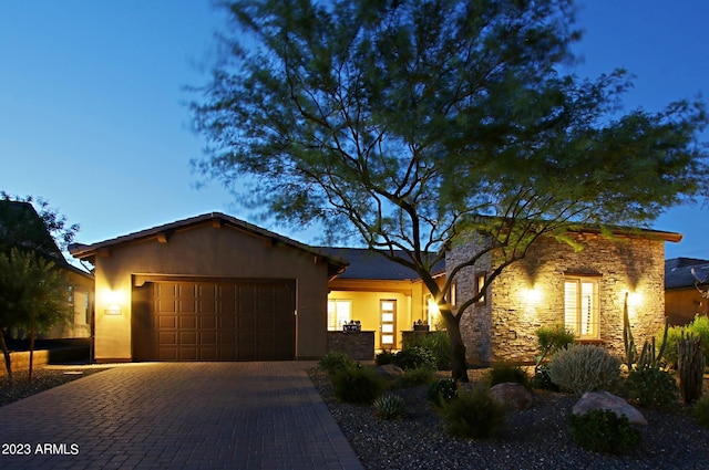 view of front of home featuring a garage