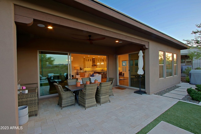 view of patio / terrace with ceiling fan