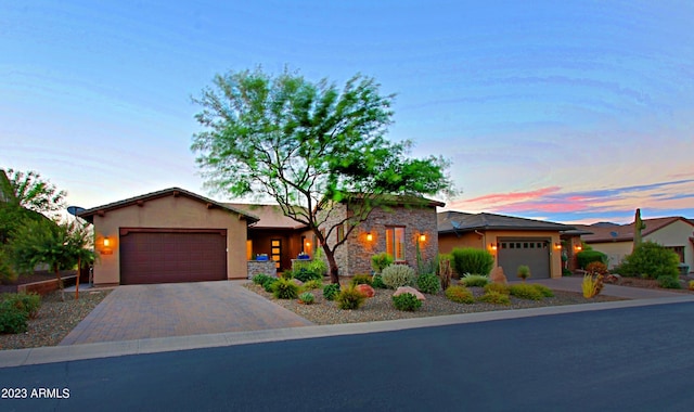 view of front facade with a garage