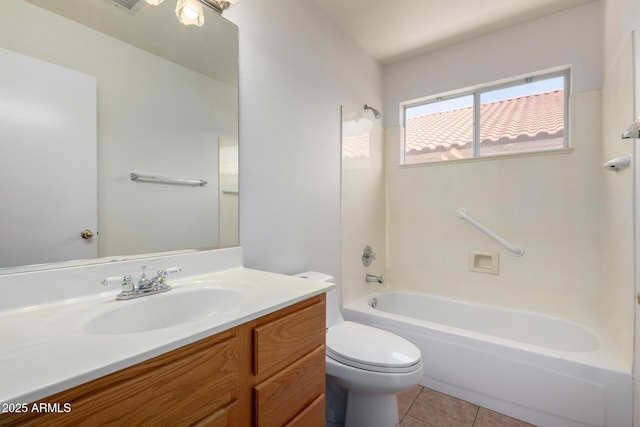 4336 E Aspen Ave, Mesa, AZ 85201 - bathroom with vanity, shower / washtub combination, and tile patterned floors