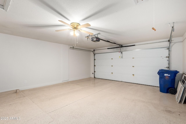 4336 E Aspen Ave, Mesa, AZ 85201 - garage with a garage door opener and ceiling fan