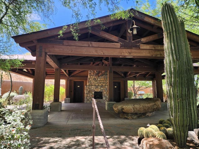 view of property's community with a patio area