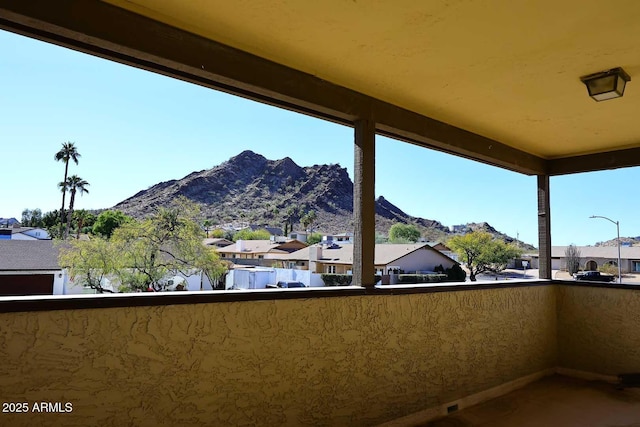 balcony with a mountain view