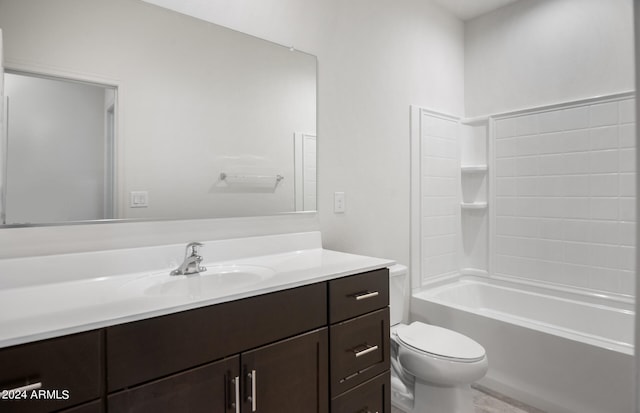 full bathroom with vanity, toilet, and shower / bath combination