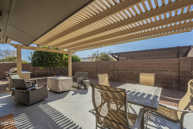 view of patio with a pergola