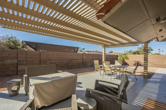 view of patio / terrace with a pergola