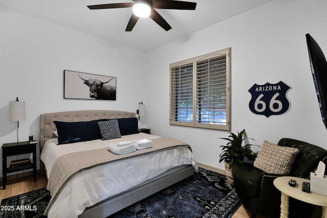 18161 N 63rd Ln, Glendale, AZ 85308 - bedroom with wood finished floors, baseboards, and ceiling fan