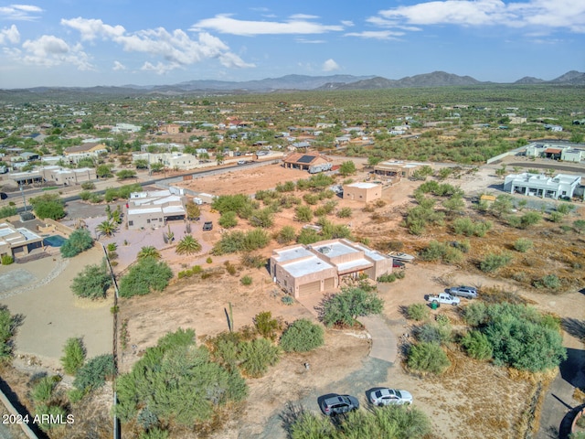 drone / aerial view with a mountain view