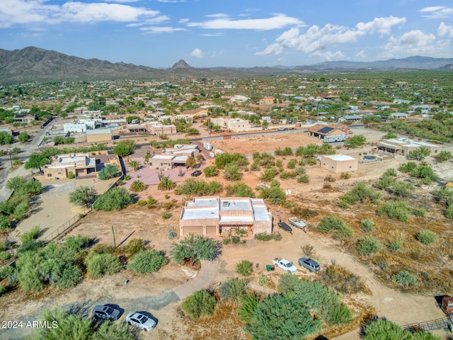 aerial view with a mountain view