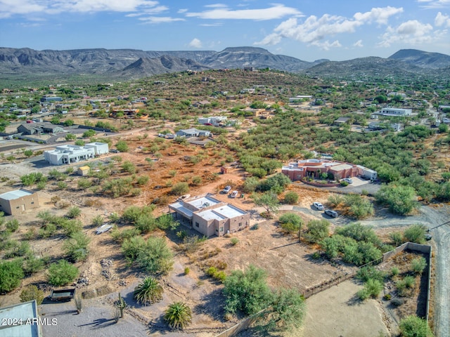 drone / aerial view with a mountain view