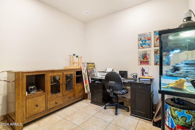 view of tiled office space