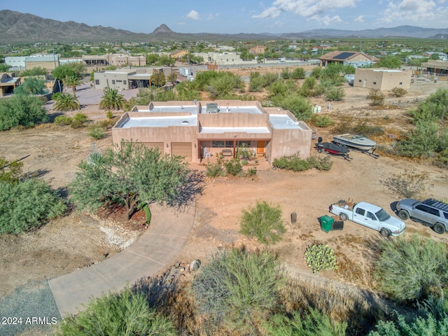 drone / aerial view with a mountain view