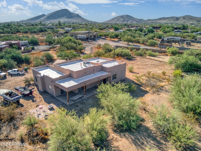 drone / aerial view with a mountain view