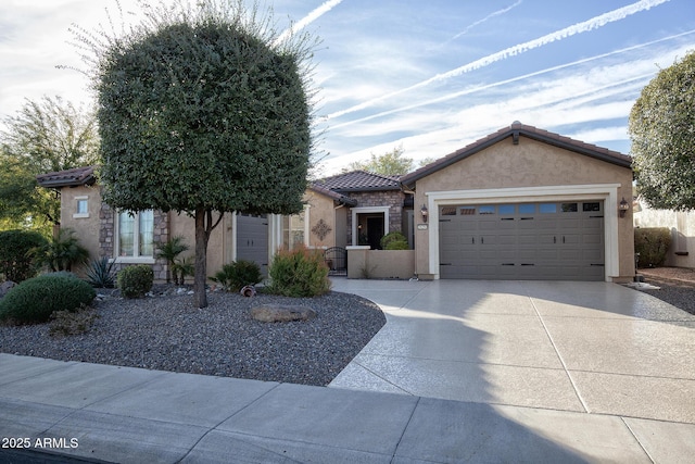 view of front of property featuring a garage