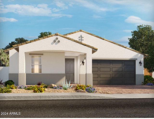 view of front facade with a garage