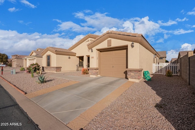 view of front of house with a garage