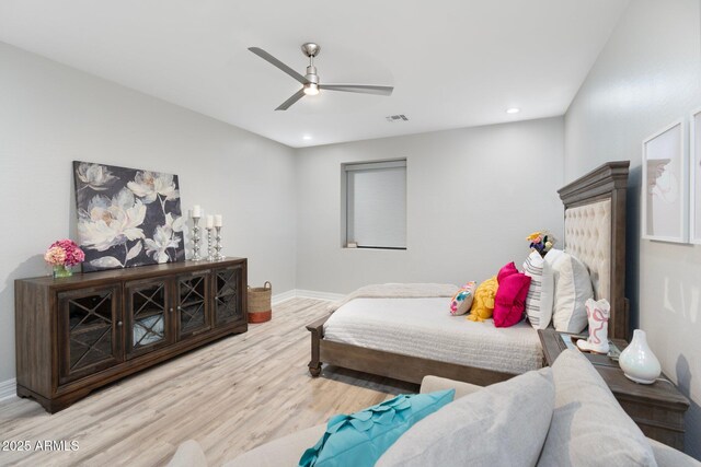 2656 E Oriole Dr, Gilbert, AZ 85297 - bedroom with ceiling fan and wood-type flooring