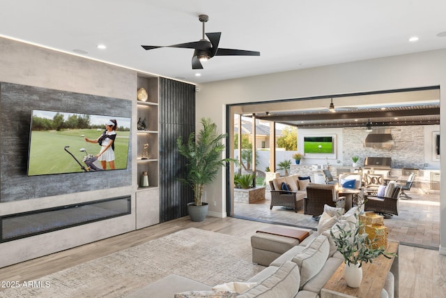 2656 E Oriole Dr, Gilbert, AZ 85297 - living room with ceiling fan and light hardwood / wood-style floors