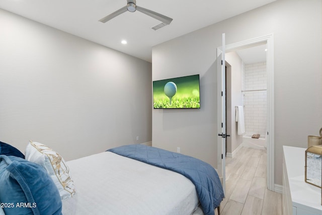 2656 E Oriole Dr, Gilbert, AZ 85297 - bedroom with ceiling fan and connected bathroom