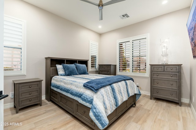 2656 E Oriole Dr, Gilbert, AZ 85297 - bedroom with ceiling fan and light hardwood / wood-style flooring