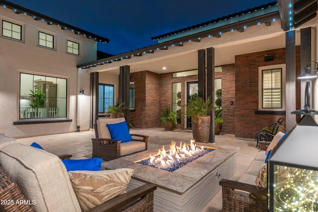 2656 E Oriole Dr, Gilbert, AZ 85297 - patio at twilight with an outdoor fire pit