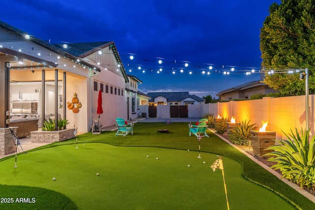 2656 E Oriole Dr, Gilbert, AZ 85297 - yard at twilight featuring a fire pit