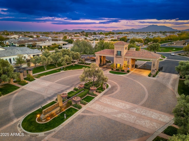 2656 E Oriole Dr, Gilbert, AZ 85297 - aerial view at dusk featuring a mountain view