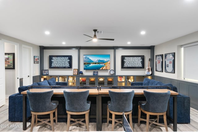 2656 E Oriole Dr, Gilbert, AZ 85297 - bar with light hardwood / wood-style floors and ceiling fan
