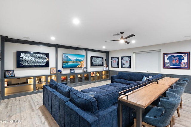 2656 E Oriole Dr, Gilbert, AZ 85297 - living room featuring ceiling fan and light hardwood / wood-style flooring
