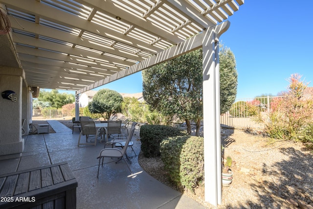 view of patio with a pergola