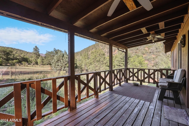 deck featuring ceiling fan