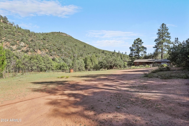 exterior space with a mountain view