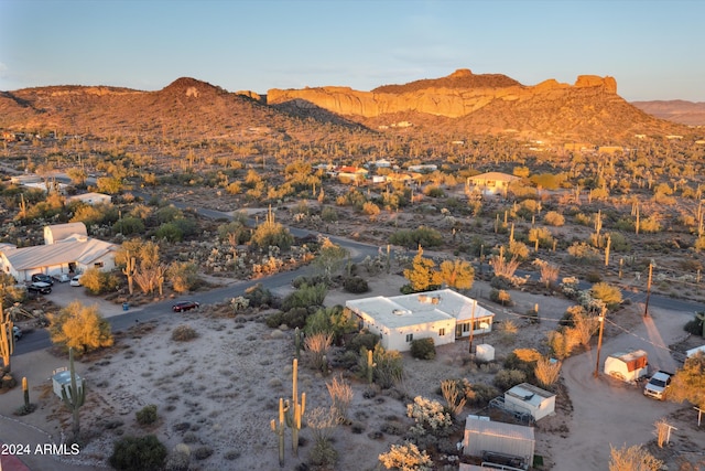 drone / aerial view with a mountain view