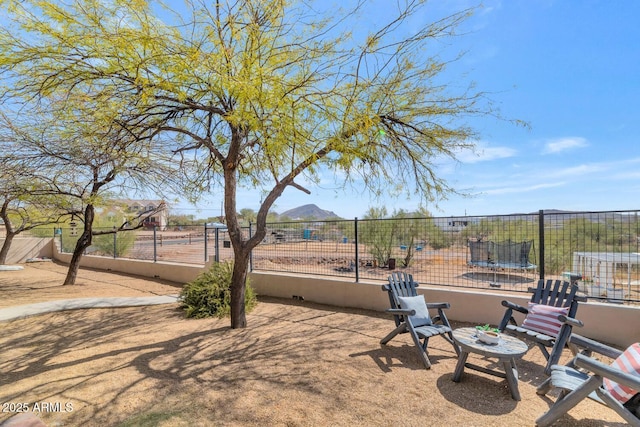 view of yard with fence