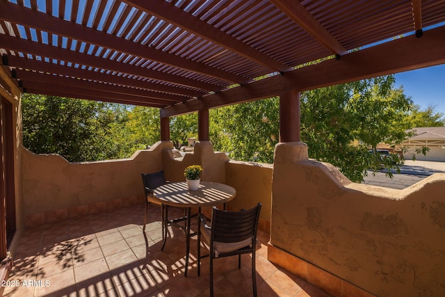 view of patio / terrace featuring a pergola